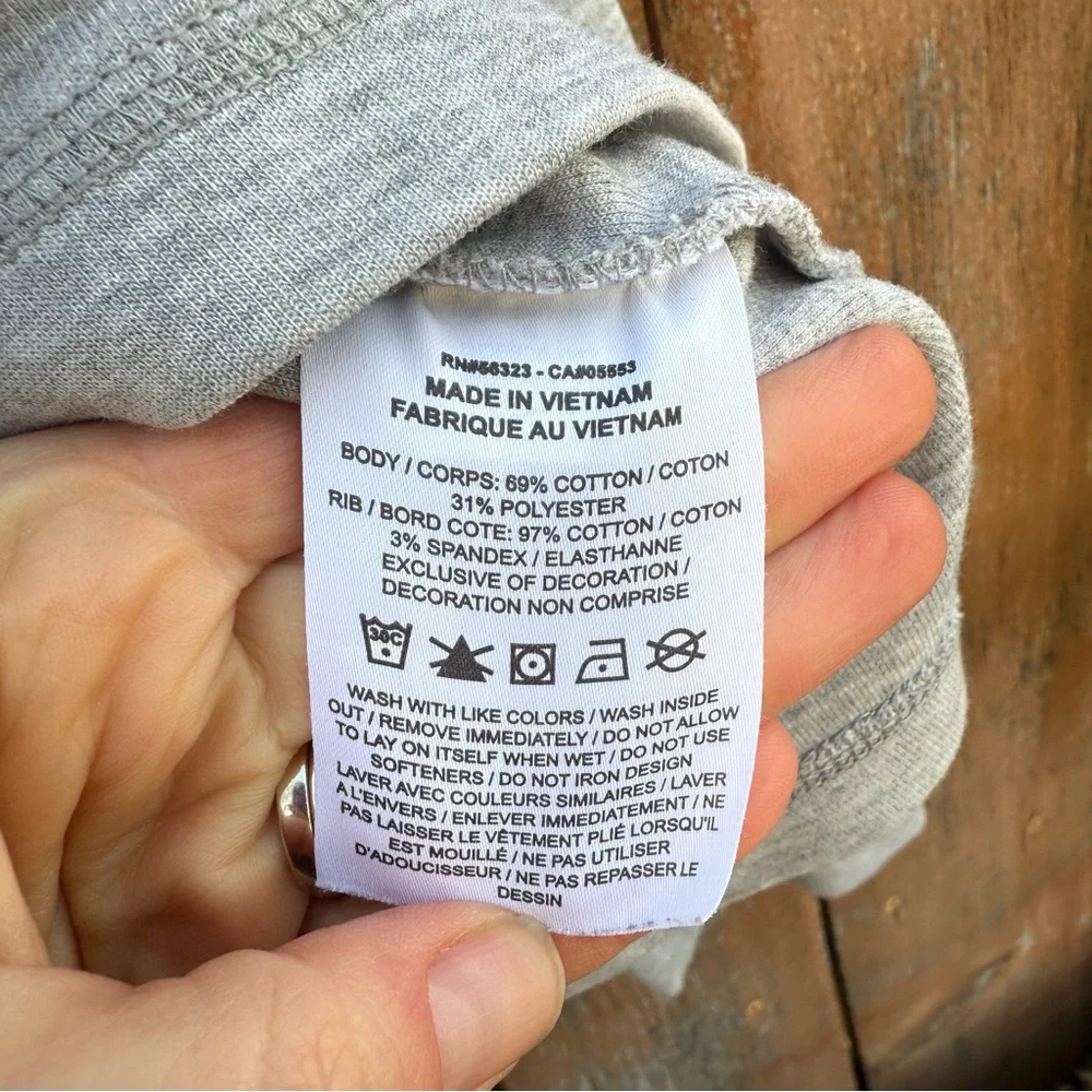 Nike Womens Heather Gray Baggy Cropped Mock Neck Sweatshirt Size Small - Picture 5 of 10